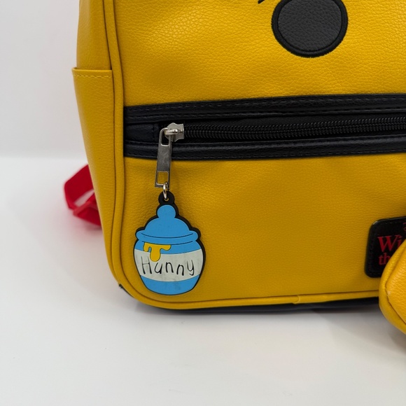 Disney Winnie The Pooh Backpack NEW Yellow Faux Leather Mini Honey Pot Coin - Picture 2 of 14